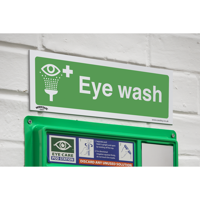 Worksafe® Eye Wash Safety Sign - Rigid Plastic | SS58P1