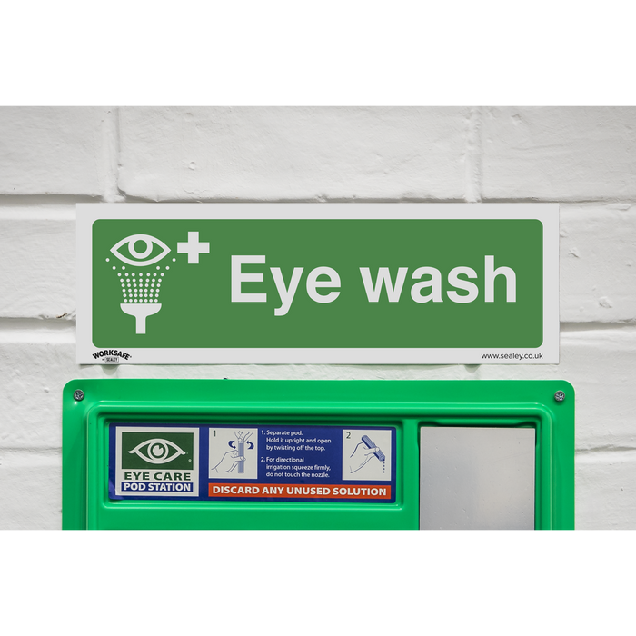 Worksafe® Eye Wash Safety Sign - Rigid Plastic | SS58P1