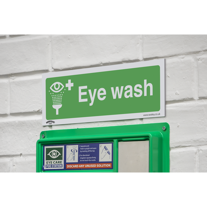 Worksafe® Eye Wash Safety Sign - Rigid Plastic | SS58P1