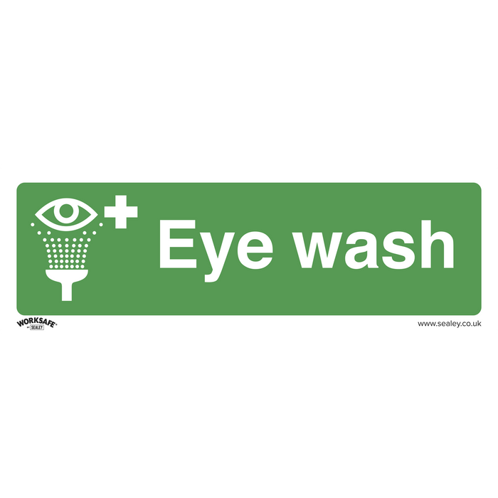 Worksafe® Eye Wash Safety Sign - Rigid Plastic | SS58P1