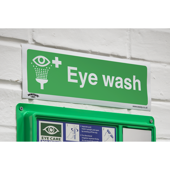 Worksafe® Eye Wash Safety Sign - Self-Adhesive Vinyl | SS58V1