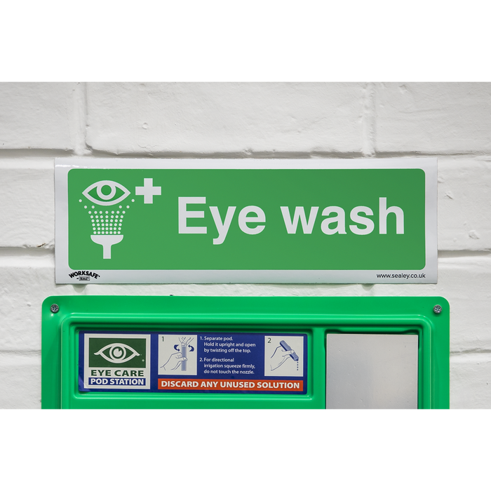 Worksafe® Eye Wash Safety Sign - Self-Adhesive Vinyl | SS58V1