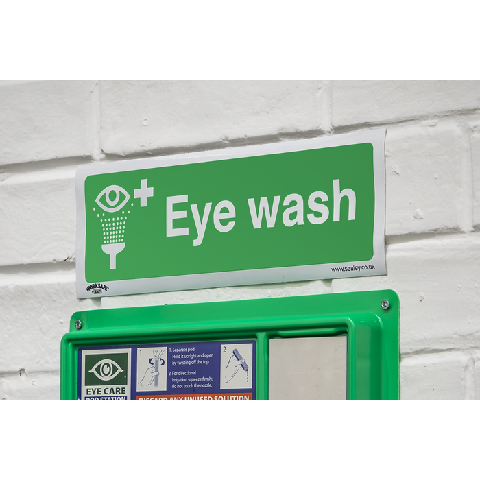 Worksafe® Eye Wash Safety Sign - Self-Adhesive Vinyl | SS58V1