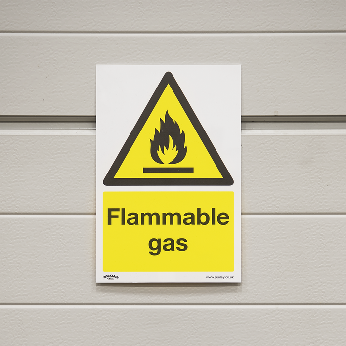 Worksafe® Flammable Gas Safety Sign - Rigid Plastic | SS59P1