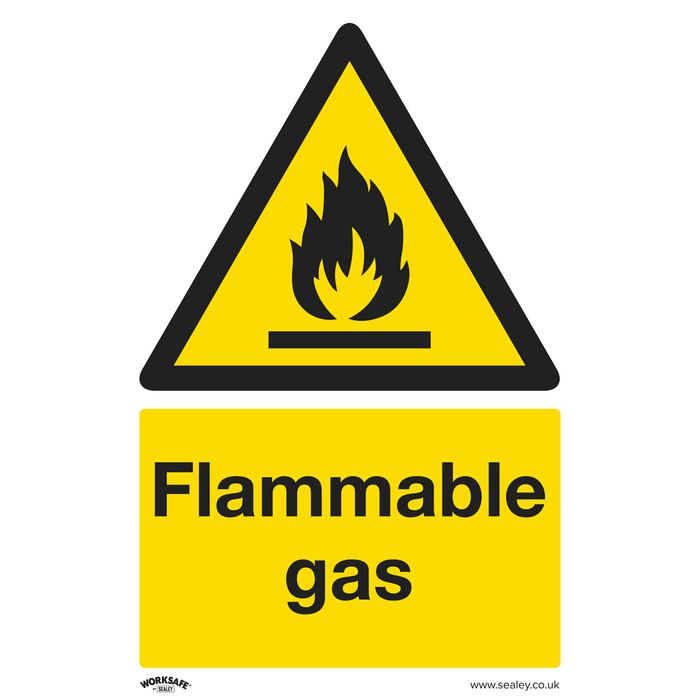 Worksafe® Flammable Gas Safety Sign - Rigid Plastic | SS59P1