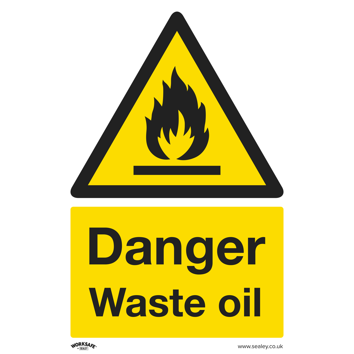 Worksafe® Danger Waste Oil Safety Sign, Rigid Plastic - Pack of 10 | S ...
