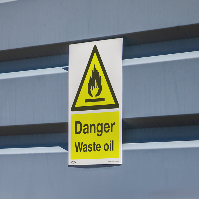 Worksafe® Danger Waste Oil Safety Sign - Rigid Plastic | SS60P1