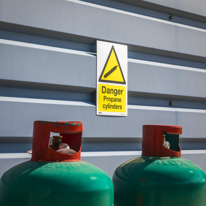 Worksafe® Danger Propane Cylinders Safety Sign - Self-Adhesive Vinyl | SS62V10