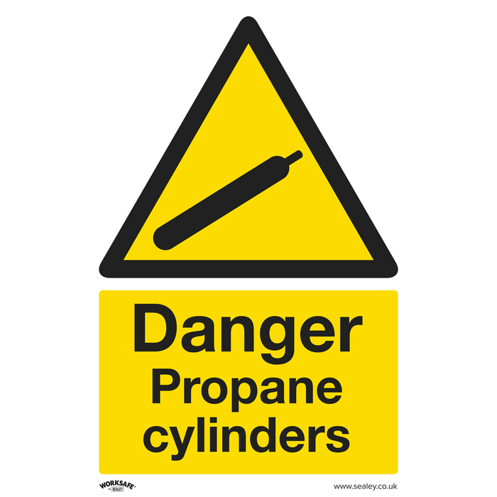 Worksafe® Danger Propane Cylinders Safety Sign - Self-Adhesive Vinyl | SS62V1