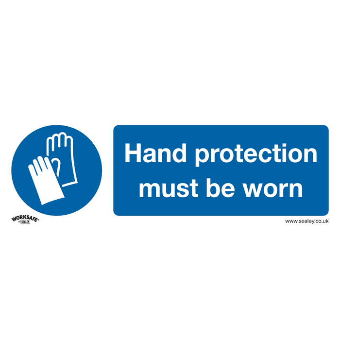 Worksafe® Hand Protection Must Be Worn Safety Sign - Rigid Plastic | SS6P1