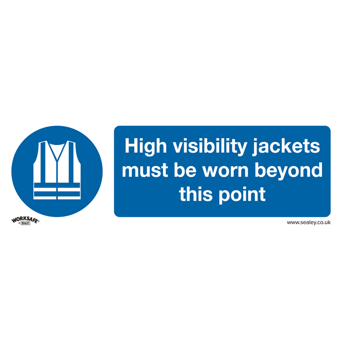 Worksafe® High Visibility Jackets Must Be Worn Beyond This Point Safety Sign - Rigid Plastic | SS9P1