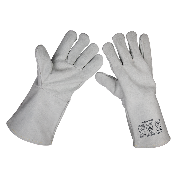 Worksafe Heavy-Duty Leather Lined Welding Gauntlets, Extra-Large - Pair | SSP151