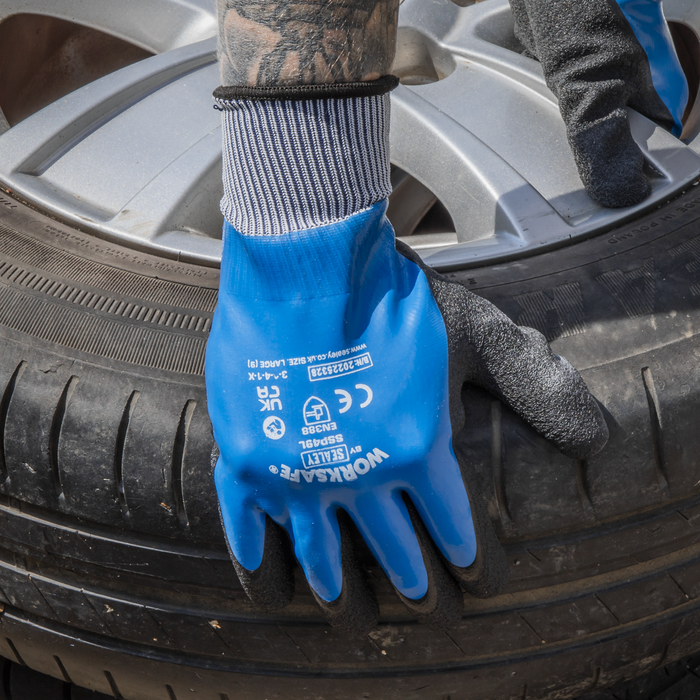 Worksafe® Waterproof Latex Gloves, Large - Pack of 6 Pairs | SSP49L/6