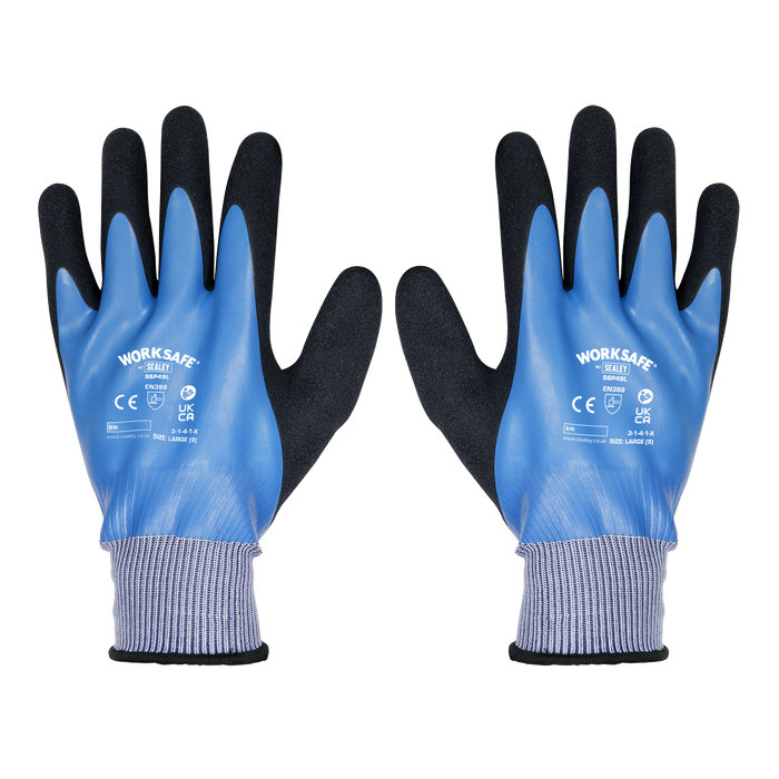 Worksafe® Waterproof Latex Gloves, Large - Pack of 6 Pairs | SSP49L/6