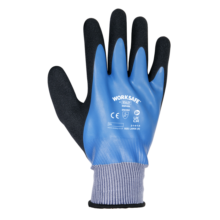 Worksafe® Waterproof Latex Gloves, Large - Pack of 6 Pairs | SSP49L/6