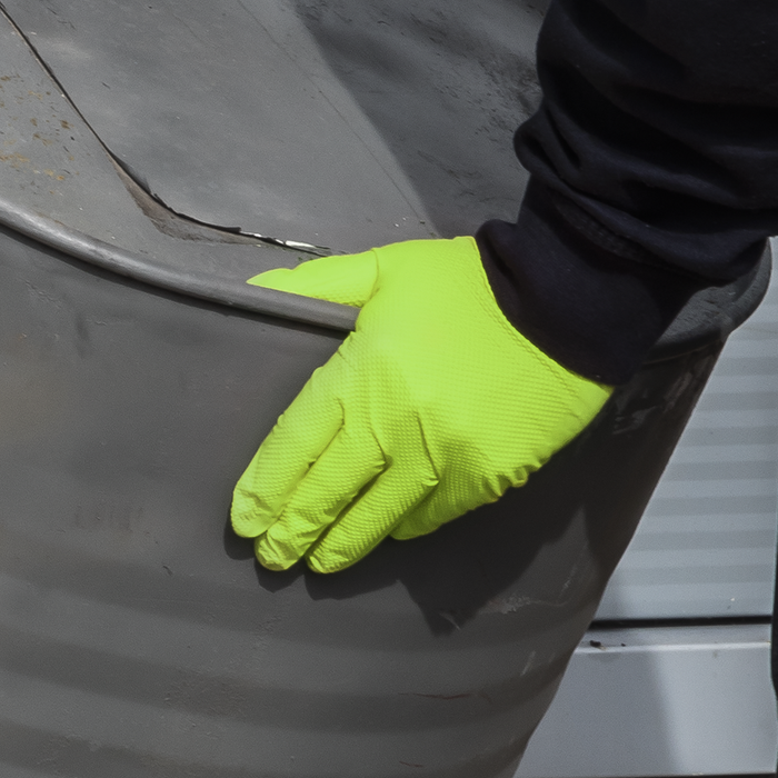 Diamond Grip Extra-Thick Nitrile Powder-Free Gloves, Hi-Vis Green, X-Large - Pack of 50 | SSP54XL