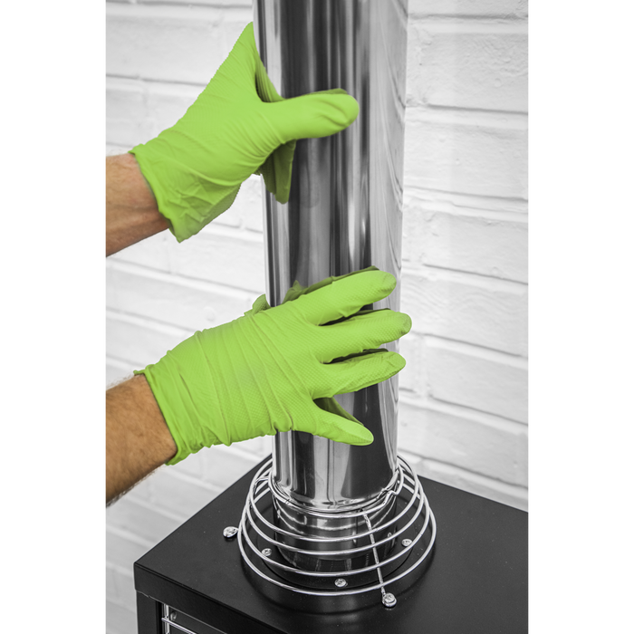 Diamond Grip Extra-Thick Nitrile Powder-Free Gloves, Hi-Vis Green, X-Large - Pack of 50 | SSP54XL