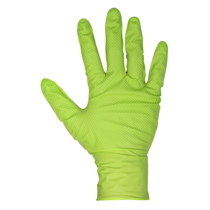Diamond Grip Extra-Thick Nitrile Powder-Free Gloves, Hi-Vis Green, X-Large - Pack of 50 | SSP54XL