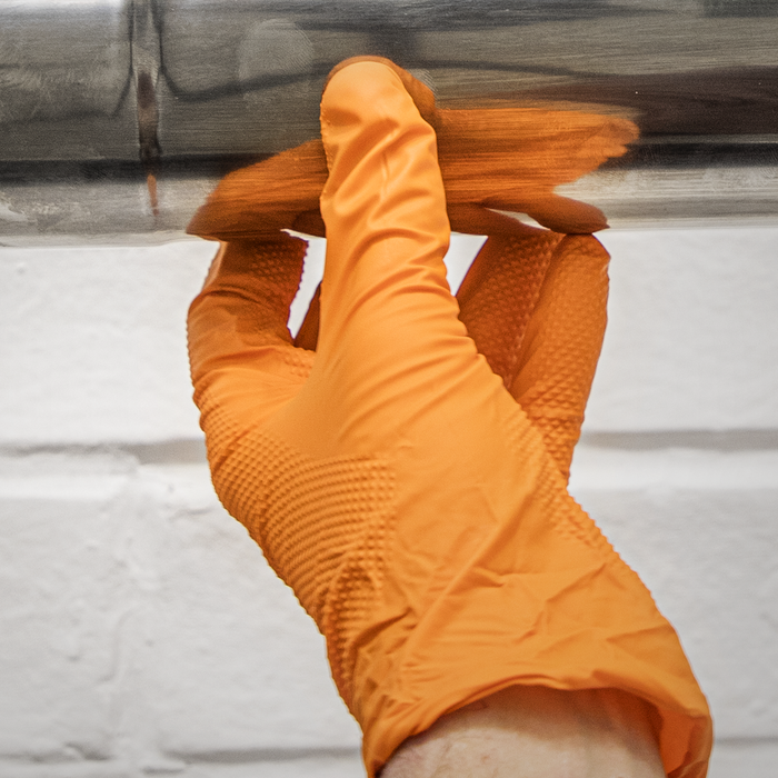 Diamond Grip Extra-Thick Nitrile Powder-Free Gloves, Orange, Large - Pack of 50 | SSP56L