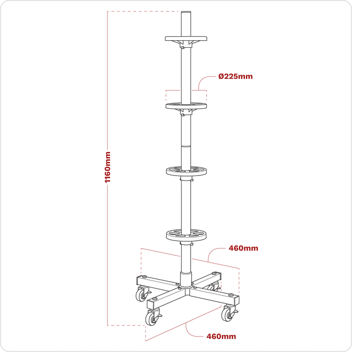 Wheel Storage Trolley 100kg Capacity | STR004