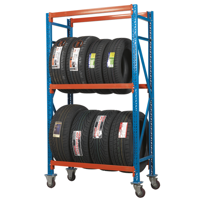 2-Level Mobile Tyre Rack 200kg Capacity Per Level | STR007