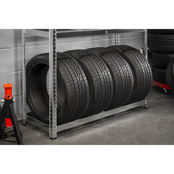 2-Level Tyre Rack with Shelf 150kg Capacity Per Level | STR008