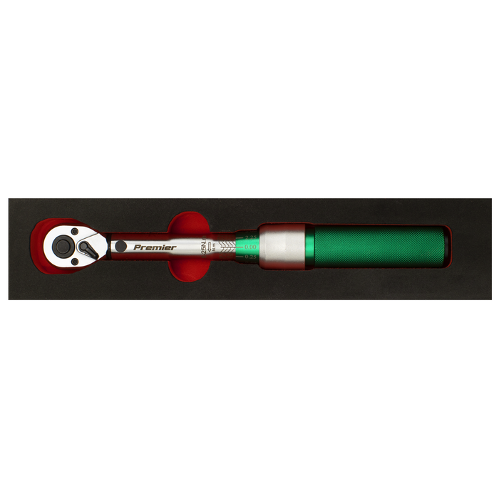 Premier Calibrated Micrometer Torque Wrench 1/4"Sq Drive 5-25Nm | STW901