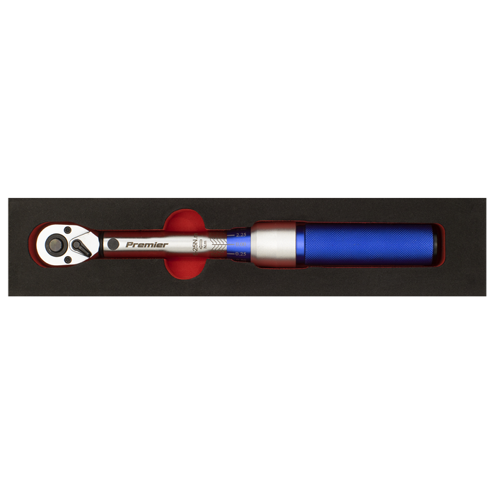 Premier Calibrated Micrometer Torque Wrench 3/8"Sq Drive 5-25Nm | STW902