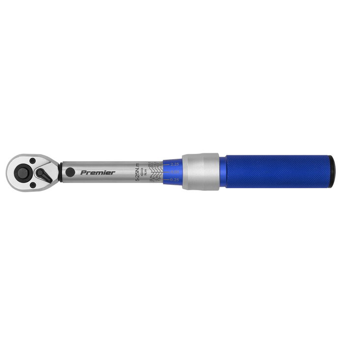 Premier Calibrated Micrometer Torque Wrench 3/8"Sq Drive 5-25Nm | STW902