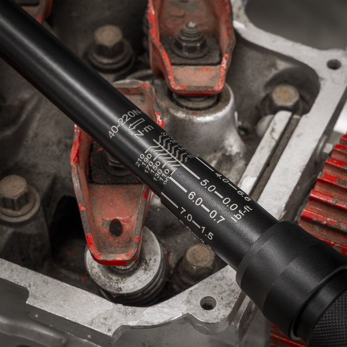 Torque Wrench Micrometer 1/2"Sq Drive Calibrated 40-220Nm - Premier Black | STW904B