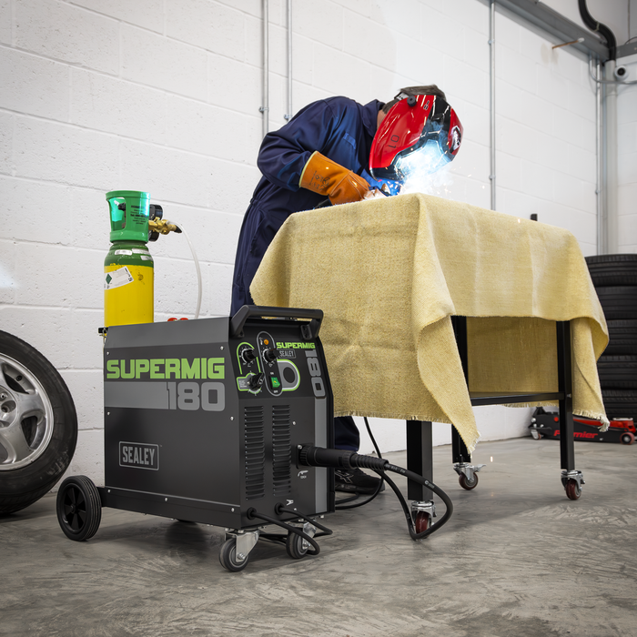 Professional Gas/Gasless MIG Welder with Binzel® Euro Torch 180A 230V | SUPERMIG180