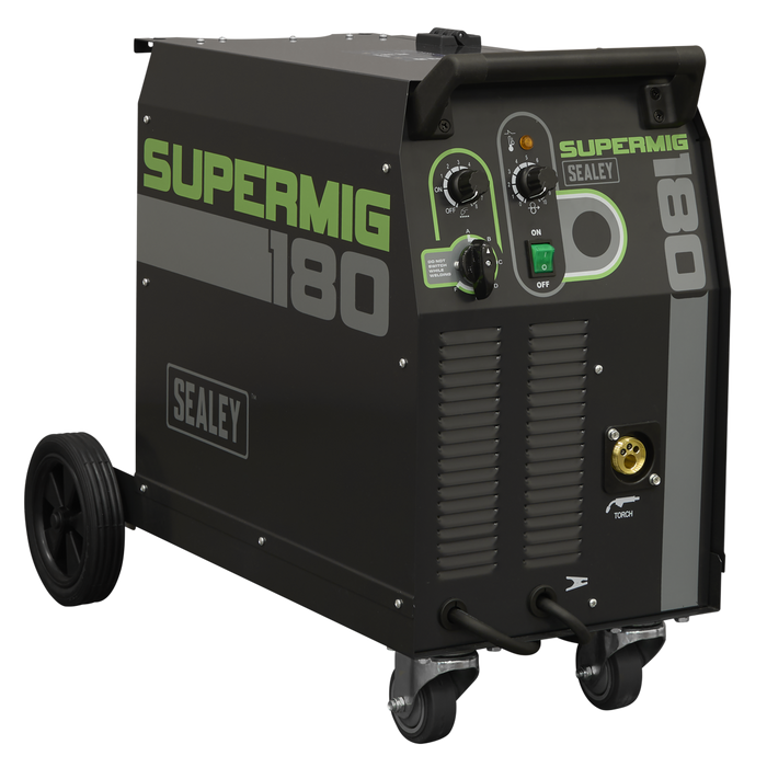 Professional Gas/Gasless MIG Welder with Binzel® Euro Torch 180A 230V | SUPERMIG180