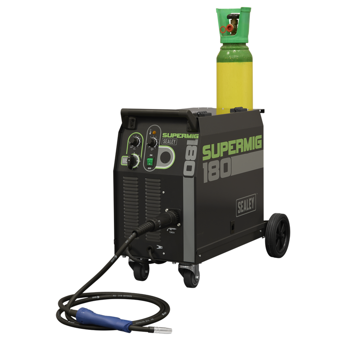 Professional Gas/Gasless MIG Welder with Binzel® Euro Torch 180A 230V | SUPERMIG180