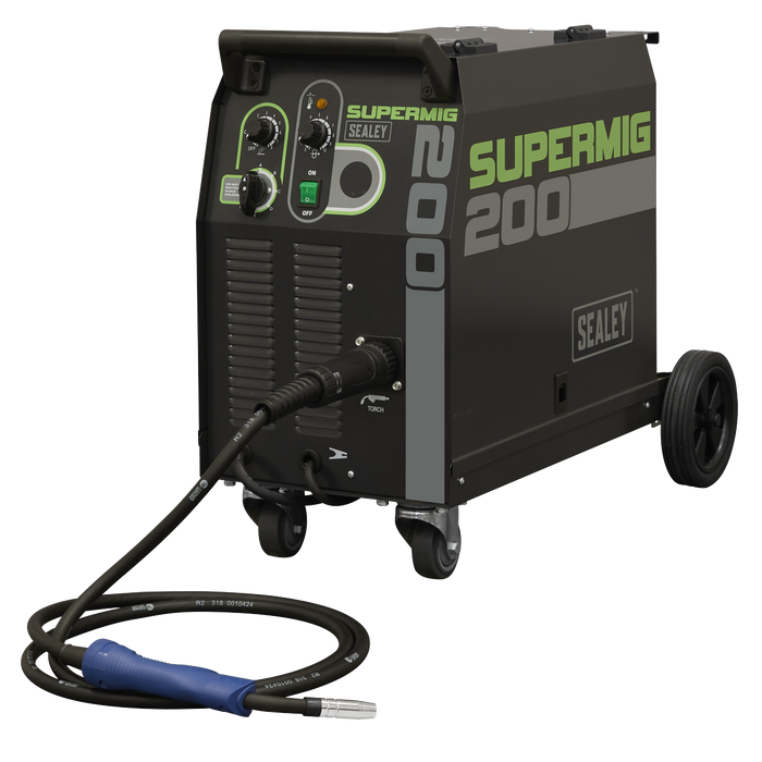 Professional Gas/Gasless MIG Welder with Binzel® Euro Torch 200A 230V | SUPERMIG200