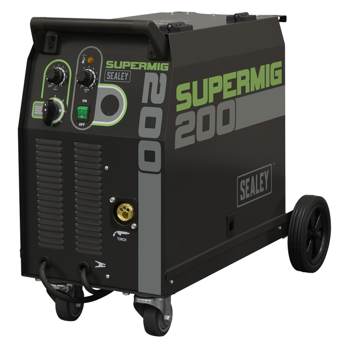 Professional Gas/Gasless MIG Welder with Binzel® Euro Torch 200A 230V | SUPERMIG200