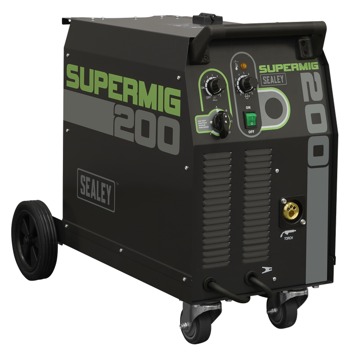 Professional Gas/Gasless MIG Welder with Binzel® Euro Torch 200A 230V | SUPERMIG200
