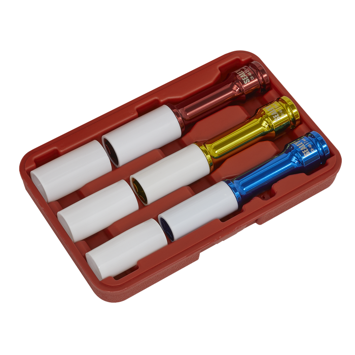 Alloy Wheel Impact Socket Set 1/2"Sq Drive 3pc | SX031D