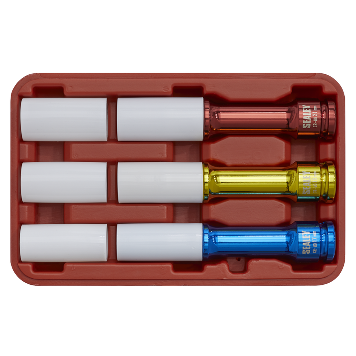 Alloy Wheel Impact Socket Set 1/2"Sq Drive 3pc | SX031D