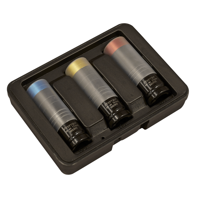 Premier Alloy Wheel Ultra-Power Impact Socket Set 1/2"Sq Drive 3pc | SX039