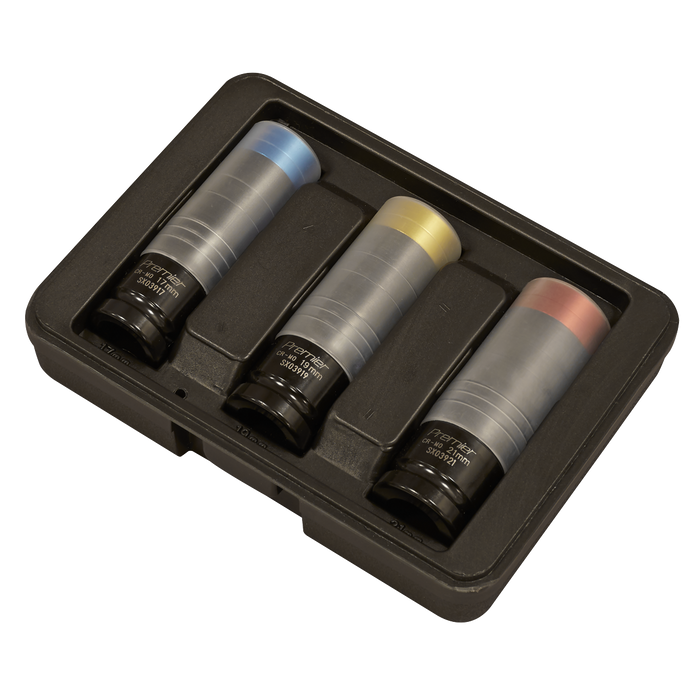 Premier Alloy Wheel Ultra-Power Impact Socket Set 1/2"Sq Drive 3pc | SX039