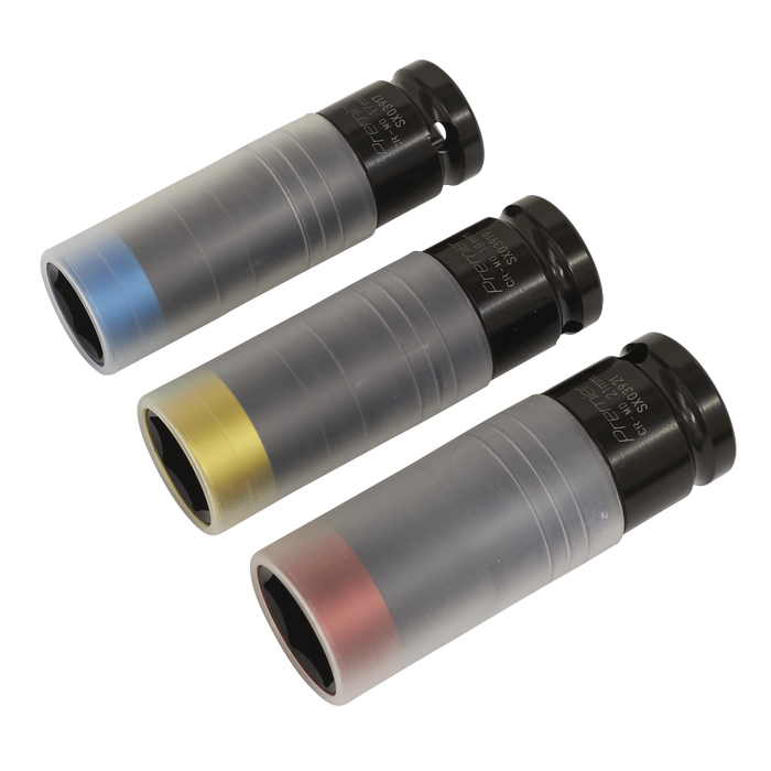 Premier Alloy Wheel Ultra-Power Impact Socket Set 1/2"Sq Drive 3pc | SX039