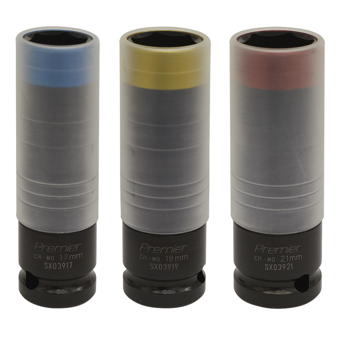 Premier Alloy Wheel Ultra-Power Impact Socket Set 1/2"Sq Drive 3pc | SX039