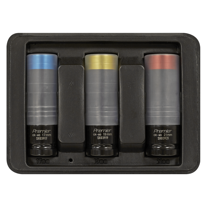 Premier Alloy Wheel Ultra-Power Impact Socket Set 1/2"Sq Drive 3pc | SX039
