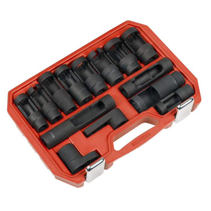 Oxygen & Diesel Injector Window Socket Set 1/2"Sq Drive 14pc | SX045
