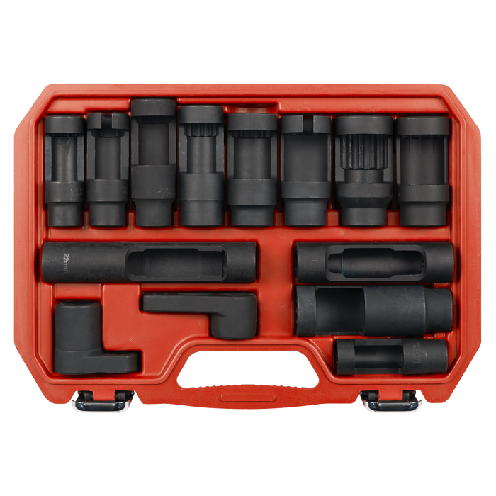 Oxygen & Diesel Injector Window Socket Set 1/2"Sq Drive 14pc | SX045