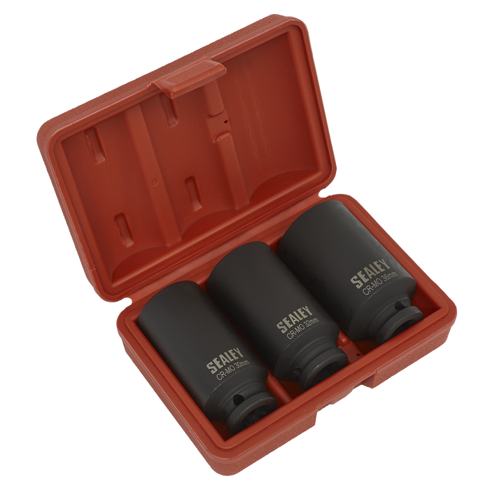 Impact Hub Nut Socket Set 1/2"Sq Drive 12-Point 3pc | SX051