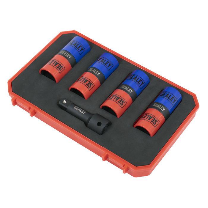 Double Ended Alloy Wheel Impact Socket Set 1/2"Sq Drive 5pc | SX1820S