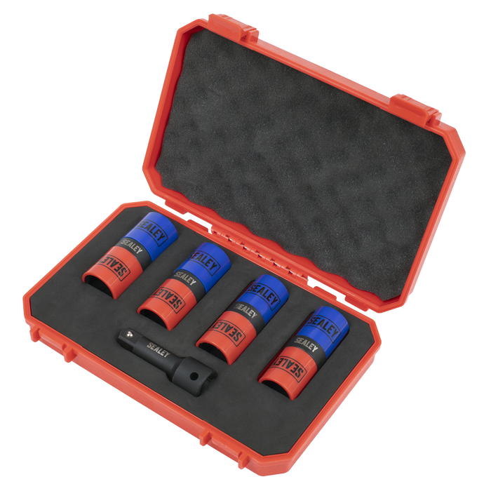 Double Ended Alloy Wheel Impact Socket Set 1/2"Sq Drive 5pc | SX1820S