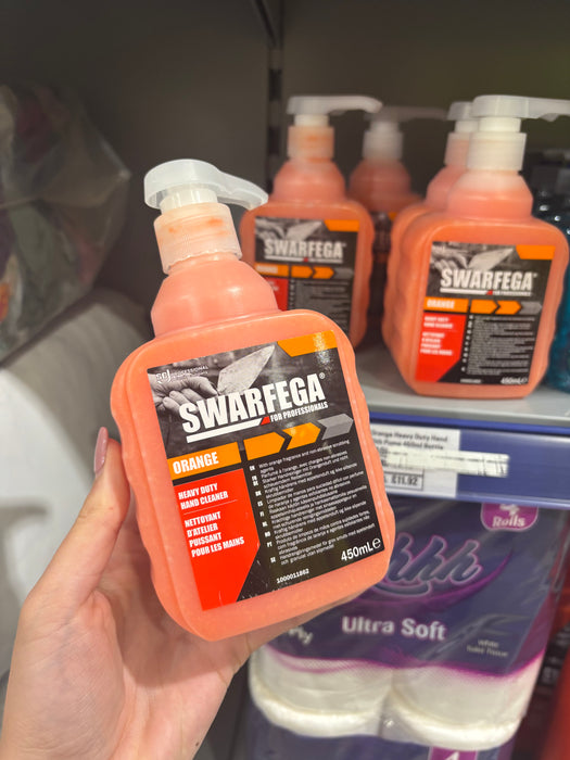 Swarfega Orange Heavy Duty Hand Cleaner With Pump 450ml Bottle | SWASOR450PP