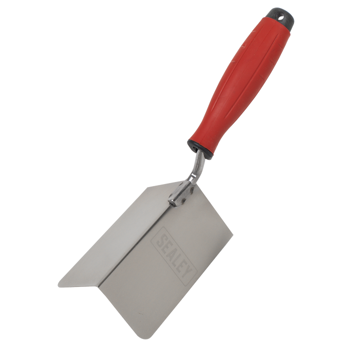 Stainless Steel External Corner Trowel with Rubber Handle 120 x 60mm | T1803